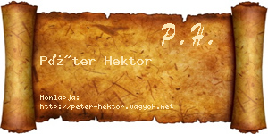 Péter Hektor névjegykártya